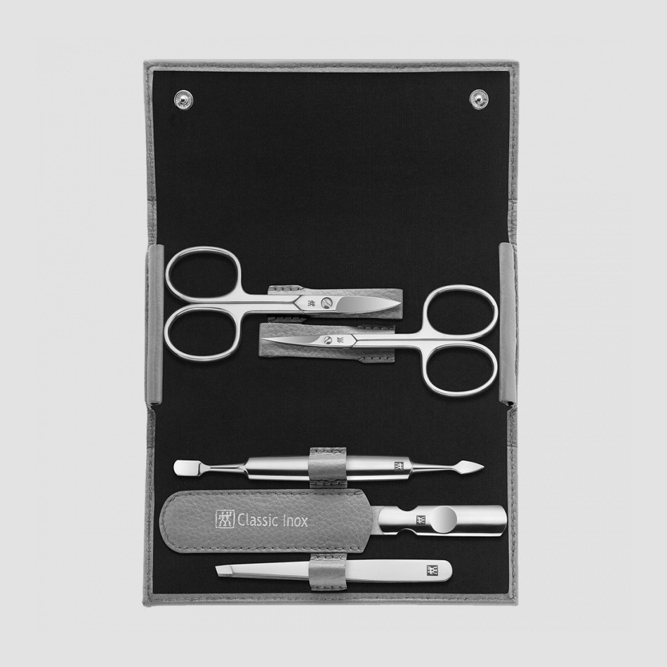 Набор маникюрный в кожаном футляре, цвет серый, 5 предметов, Inox, ZWILLING J.A. HENCKELS, Германия