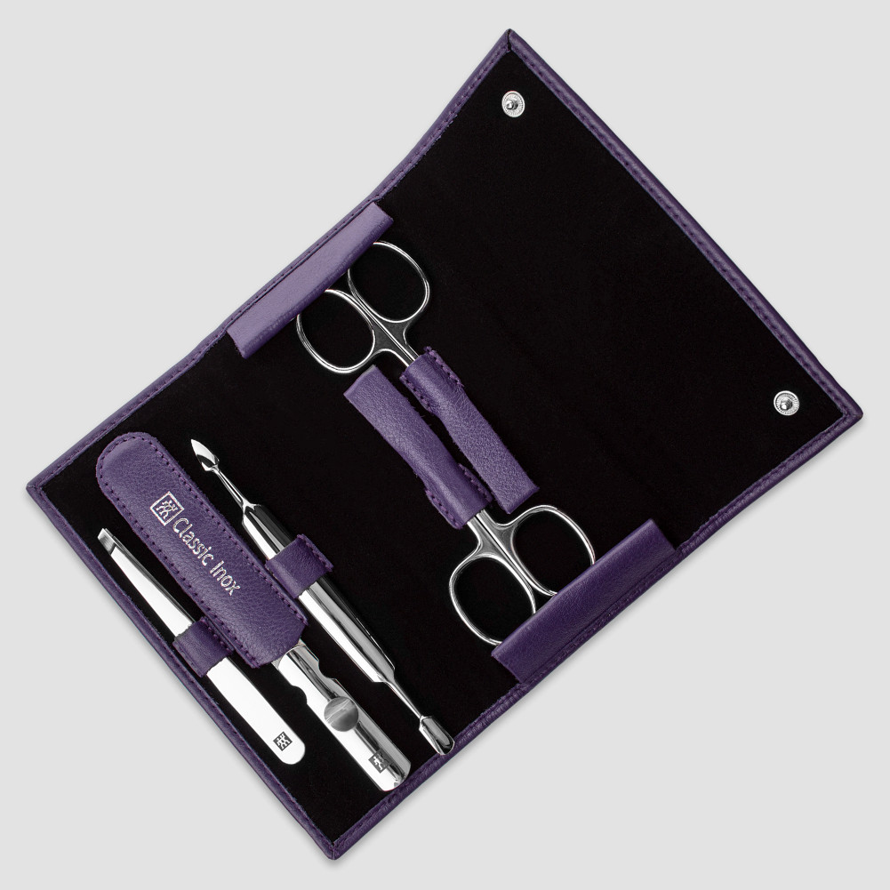 Набор маникюрный в кожаном футляре, фиолетовый, 5 предметов, серия Beauty Classic, ZWILLING J.A. HENCKELS, Германия