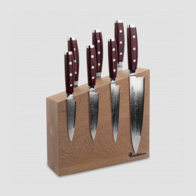 Набор из 7-и кухонных ножей на подставке из дуба, серия GOU 161, YAXELL, Япония, YAXELL (Япония)