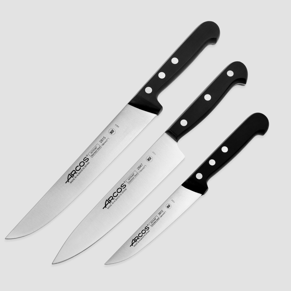 Набор из 3-х кухонных ножей поварская тройка, серия Universal, ARCOS, Испания