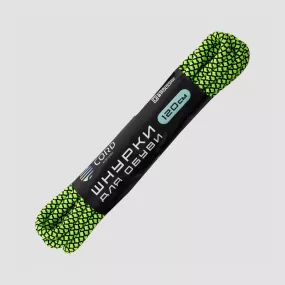 Шнурки из паракорда, 120 см, черно-зеленый, CORD, Россия, Шнурки CORD