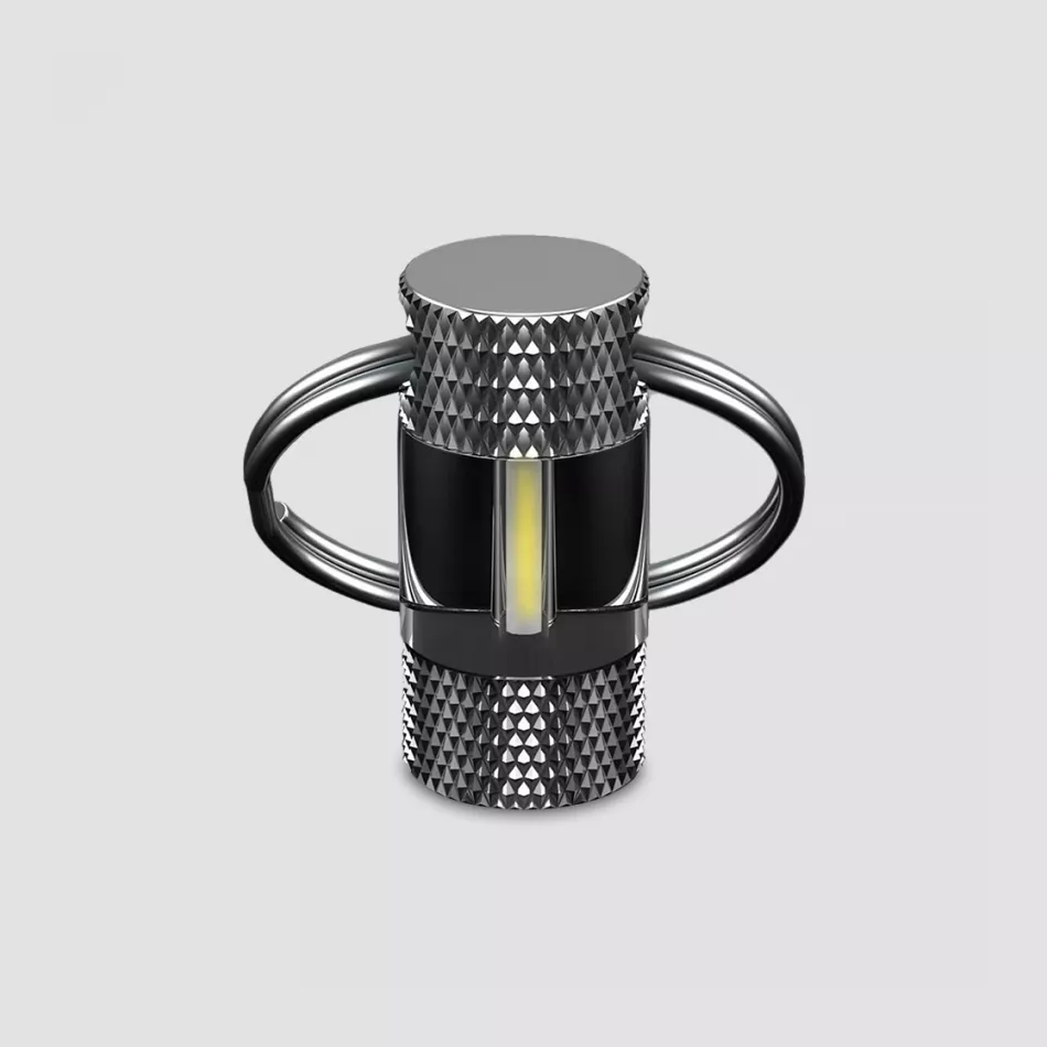 Брелок - кольцо для ключей с тритиевой желтой светящейся вставкой, BOKER, Германия