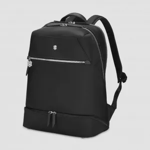 Рюкзак Victoria Signature Deluxe, 18 л, нейлон/кож, черный, VICTORINOX, Швейцария, Рюкзаки