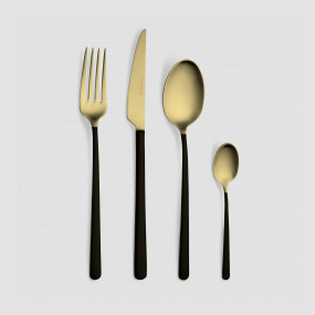Набор столовых приборов на 6 персон, 24 предмета, цвет золото/черный, серия Tokyo, серия Tokyo, CRISTEMA, Португалия, CRISTEMA (Португалия)