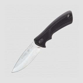 Нож с фиксированным клинком BuckLite MAX Small, Stonewashed 420HC Steel, Black Dynaflex Rubber Handle, BUCK, США, Американские охотничьи ножи