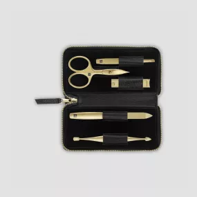 Набор маникюрный в кожаном футляре, цвет чёрный, 5 предметов, Twinox Gold Edition, ZWILLING J.A. HENCKELS, Германия, Лучшие маникюрные наборы