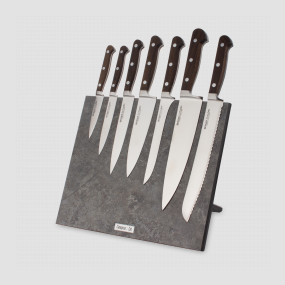 Набор кухонных ножей, 7 штук, на магнитной подставке ComposeEat, серия Classic Smoked Oak, BERGER CUTLERY, Германия, Наборы кухонных ножей