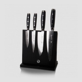 Набор ножей 4 шт. с магнитной подставкой для ножей, серия GOU, YAXELL, Япония, Лучшие японские кухонные ножи